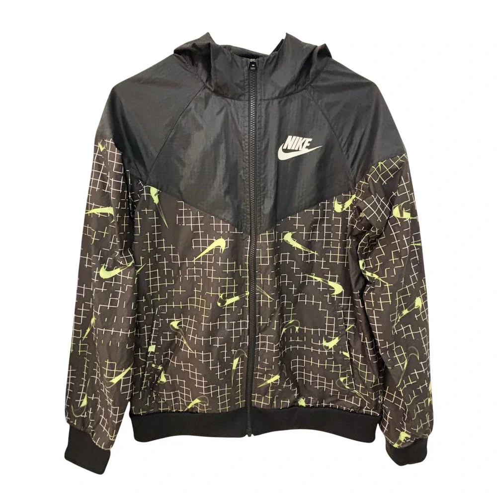 Nike Loose Fit Windbreaker Full-Zip Jacket with Hood Boy Sz XL